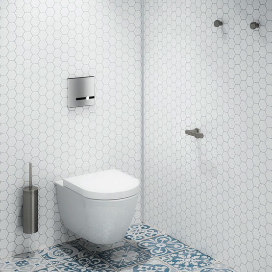 Porte-balai mural avec brosse WC et couvercle | Réf. 4051C - DELABIE