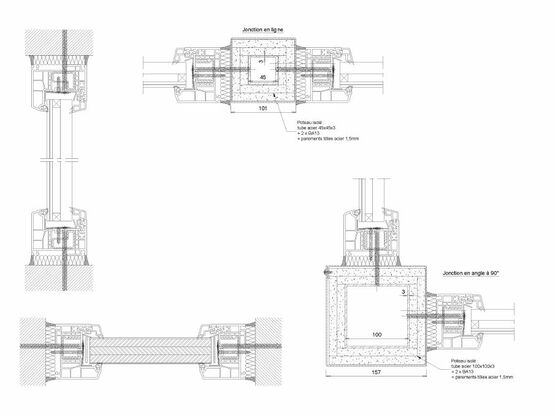  Porte battante 1 Vantail / 2 Vantaux en acier pare-flamme - E30 | Gamme SteelTeq - Cloisons et planchers vitrés pare-flamme ou coupe-feu