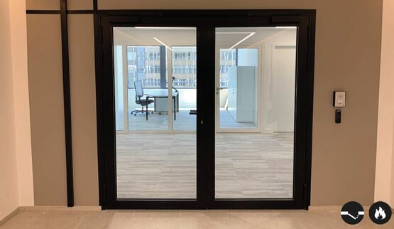Porte battante 1 vantail / 2 vantaux en aluminium pare-flamme - E30 | Gamme AluTeq - ERIBEL