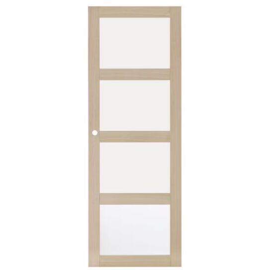 Porte coulissante chêne plaqué vitrée | Quadral