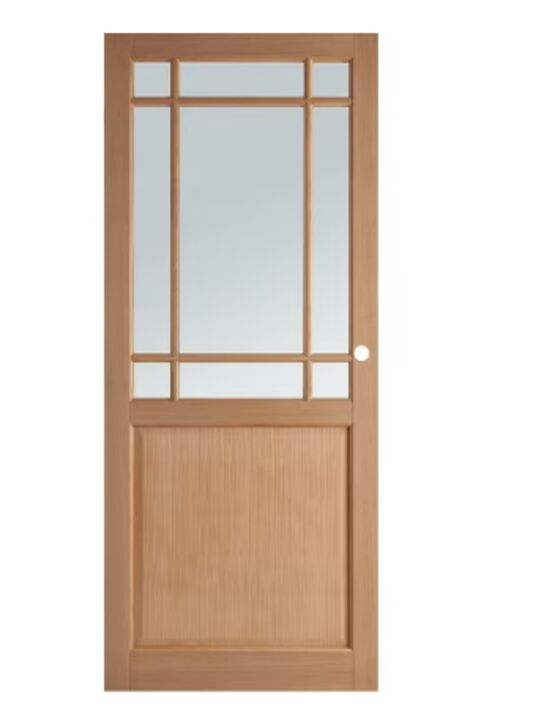 Porte coulissante Ron chêne plaqué 9 carreaux | LAPEYRE SERVICES