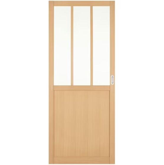 Porte coulissante verrière chêne plaqué | LAPEYRE SERVICES