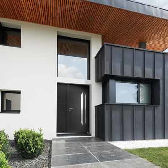 Porte d&#039;entrée aluminium à vitrage effilé intégré | Idra - Porte d&#039;entrée en aluminium