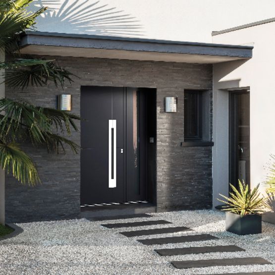  Porte d’entrée aluminium monobloc | Batistyl Habitat  - Porte d'entrée en aluminium