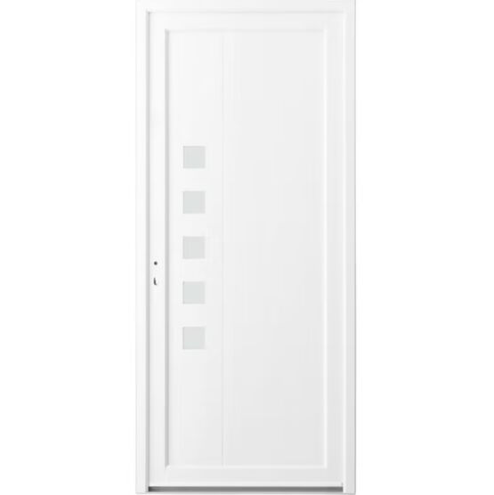 Porte d'entrée Aubin PVC Blanc 215 x 90 cm | LAPEYRE SERVICES