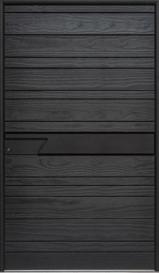  Porte d&#039;entrée en bois Accoya résistant finition brûlée | Nativ 22 Shou Sugi Ban - Porte d'entrée en bois