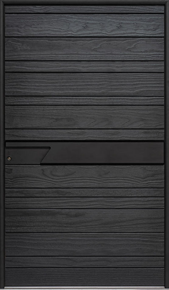  Porte d&#039;entrée en bois Accoya résistant finition brûlée | Nativ 22 Shou Sugi Ban - Porte d'entrée en bois