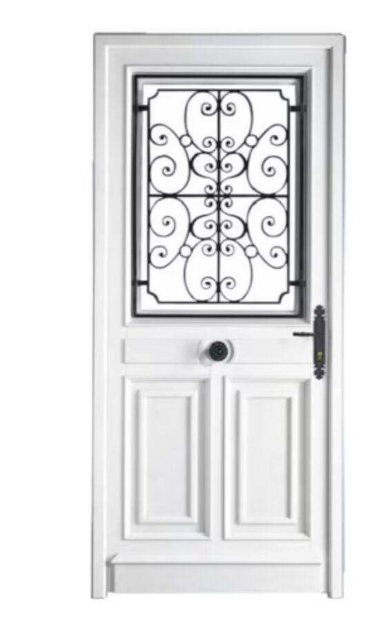 Porte d'entrée Mansart PVC grille sur mesure | LAPEYRE SERVICES