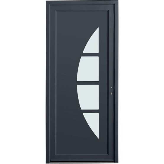 Porte d'entrée Stella PVC Gris/Blanc 215 x 90 cm | LAPEYRE SERVICES