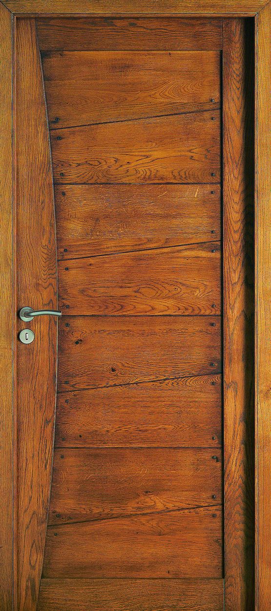 Porte d'intérieur style vintage en chêne à finition brossée ou patinée