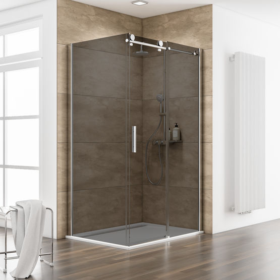  Porte de douche coulissante avec ou sans paroi latérale | Masterclass D7080 - Parois de douche avec porte coulissante