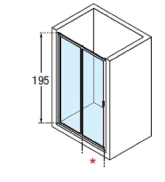  Porte de douche coulissante en verre securit transparent | Lunes2.0_2p  - Parois de douche avec porte coulissante