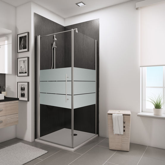  Porte de douche pivotante avec paroi latérale fixe D3693 - Parois de douche avec porte battante