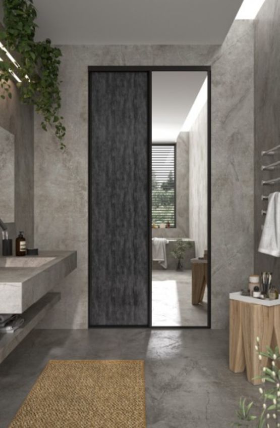  Porte de placard coulissante avec panneau rayonnant à film chauffant | Sundoor - Radiateurs électriques à accumulation et panneaux rayonnants