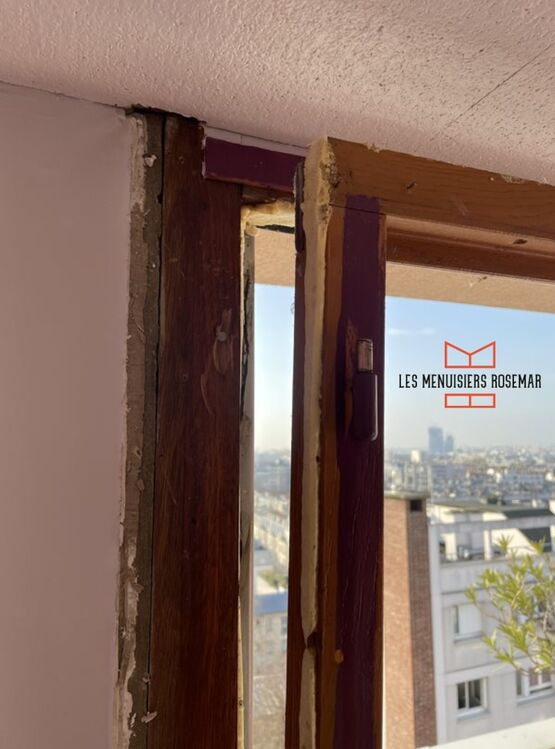  Porte-fenêtre bois lasuré | Menuiserie extérieure performante pour rénovation - Fenêtre et porte-fenêtre en bois