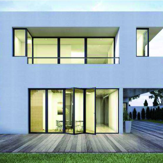 Porte repliable en aluminium de très grandes dimensions jusqu'à 10 vantaux | Ambial - TECHNAL
