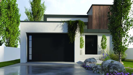 Porte sectionnelle de garage à structure renforcée pour grandes dimensions | Express+