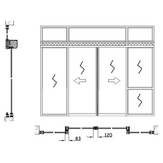  Porte vitrée automatique coulissante coupe-feu 60, 90 ou 120 minutes | Porte vitrée automatique coulissante EI 60, EI 90 et EI 120 - Cloisons et planchers vitrés pare-flamme ou coupe-feu