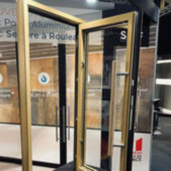  Porte vitrée coupe-feu aluminium équipée d&#039;une serrure à rouleau | E30 - EI30 - EI60 - SVF