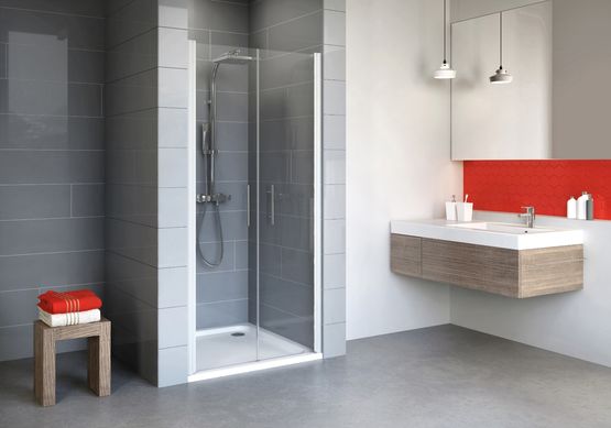 Portes de douche battantes avec paroi latérale 70, 80, 90 cm | Newstyle D3220 - produit présenté par SCHULTE HOME GMBH + CO. KG