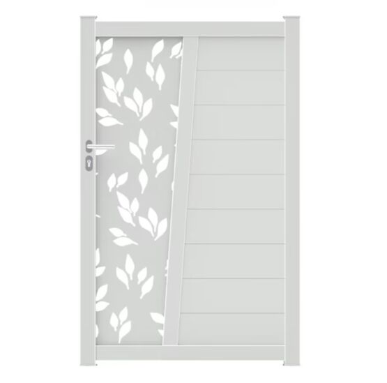 Portillon aluminium décor feuille sur-mesure| Pise