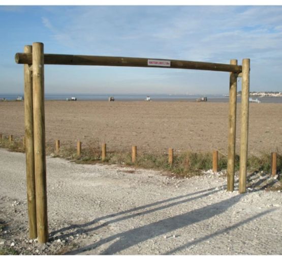  Portique parking limiteur de hauteur en bois - NORMEQUIP