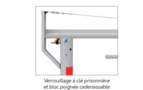  Portique pivotant | Portique à clé prisonnière en acier - Barrières de sécurité mobiles manuelles ou automatiques