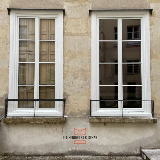 Pose de 7 Fenêtres grandes en bois bicolores | Expertise Rosemar en menuiseries Cocoon Atlantem - Fenêtre et porte-fenêtre en bois