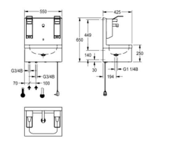  Poste de lavage d&#039;hygiène médicale | HWTE0001 - KWC 