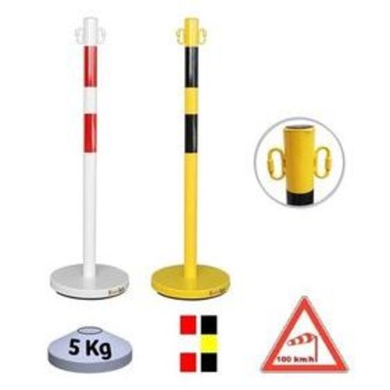  Poteau de balisage en métal avec 2 maillons pour utilisation intérieure et extérieure | Réf PM50 - EQUIPEMENTECH