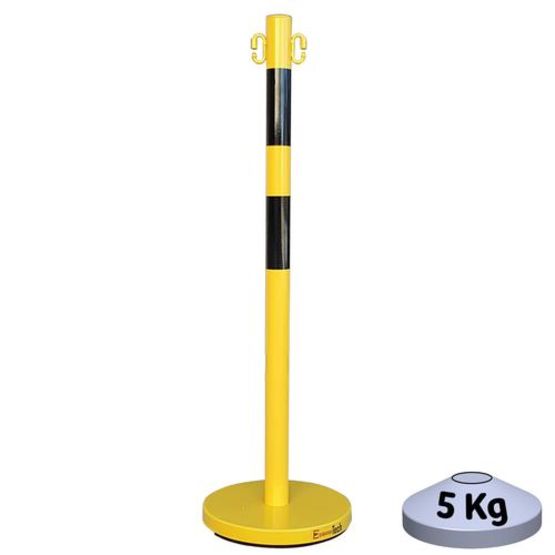  Poteau de balisage en métal avec 2 maillons pour utilisation intérieure et extérieure | Réf PM50 - Équipements de sécurité et de signalisation