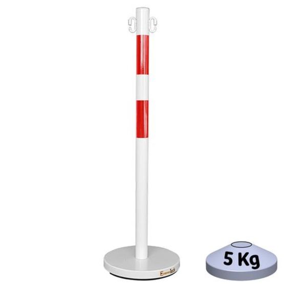 Poteau de balisage en métal avec 2 maillons pour utilisation intérieure et extérieure | Réf PM50 - produit présenté par EQUIPEMENTECH