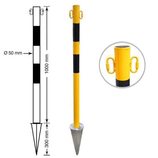 Poteau de balisage en tube métal diamètre 50 mm à sceller | PMS50- PMSS50 - produit présenté par EQUIPEMENTECH