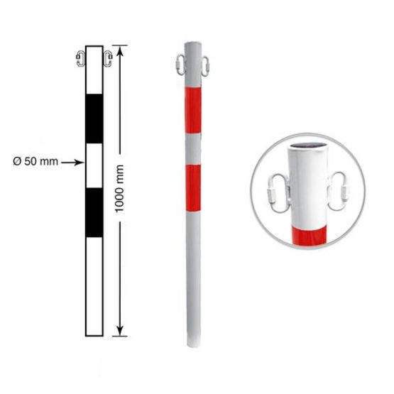  Poteau de balisage en tube métal diamètre 50 mm à sceller | PMS50- PMSS50 - EQUIPEMENTECH