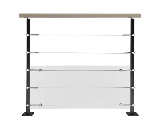 Poteau de balustrade latéral | Cubik en acier noir