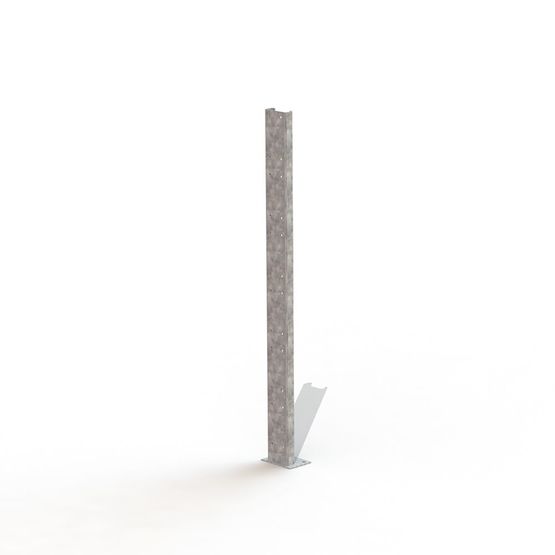 Poteau droit cache conteneur 6 lames galva