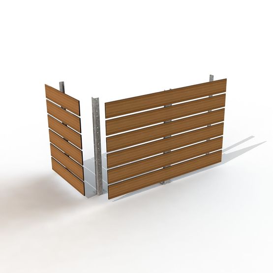  Poteau droit pour cache poubelles bois stratifié Teck extensible - Abri de conteneurs