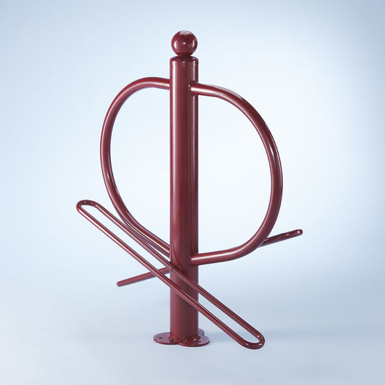 Poteau range 2 vélos Carthagène rouge - Mottez B207C