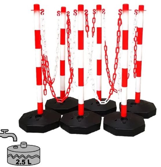  Poteaux PVC + 12m de chaîne et 12 crochets S offerts - kit 6 | POTPVC6 - EQUIPEMENTECH