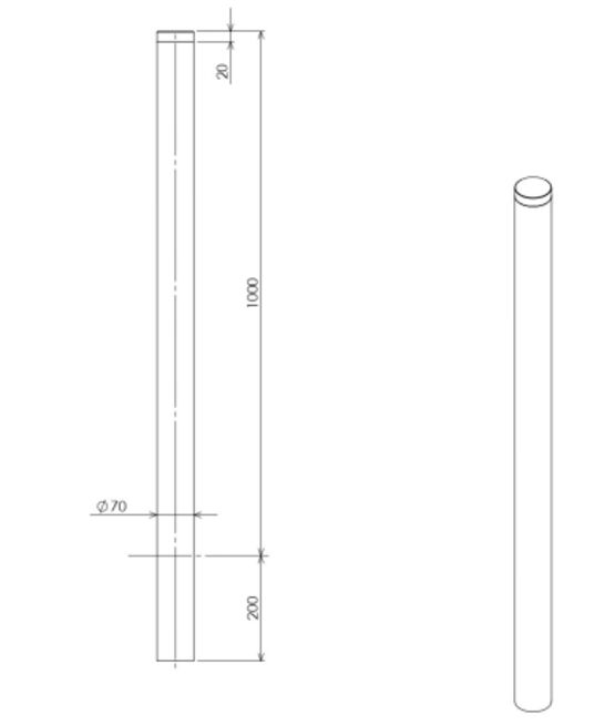 Potelet de voirie en acier cylindrique | Zéta Néomob - produit présenté par SEMCO