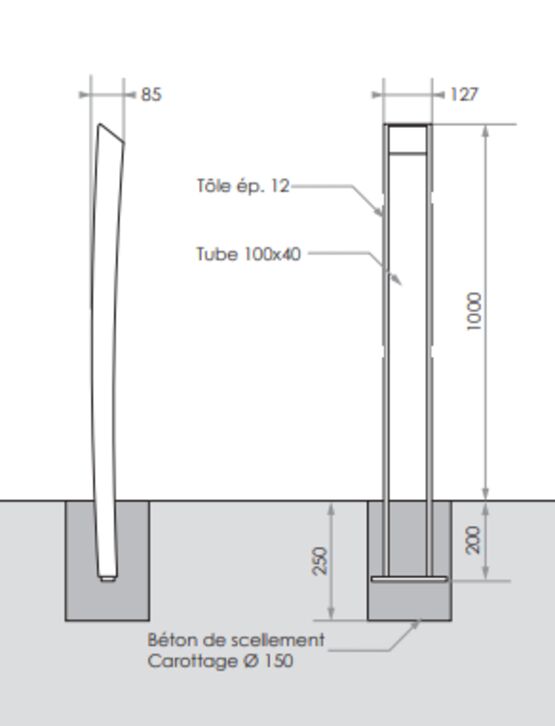  Potelet de voirie | Potelet Graph en acier avec décor personnalisable - SEMCO