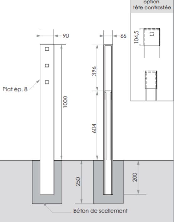Potelet de voirie | Potelet Kub en acier découpé laser - produit présenté par SEMCO