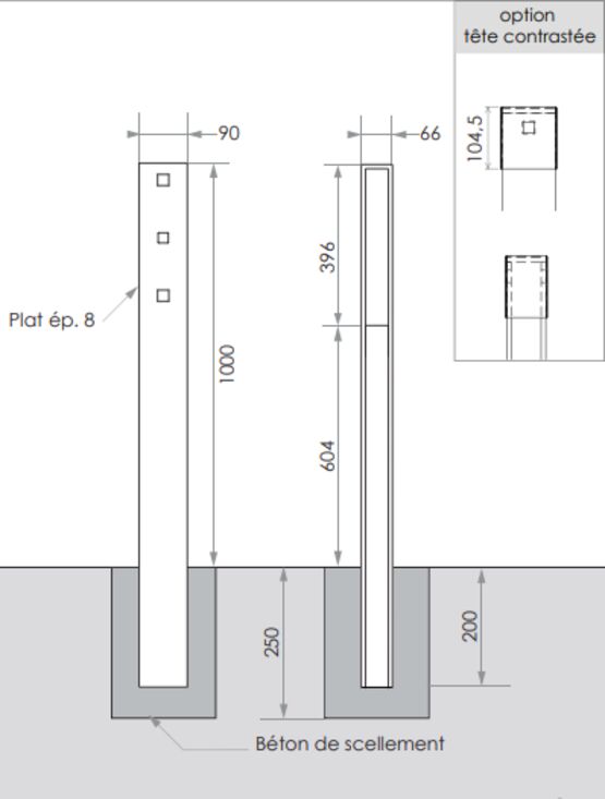  Potelet de voirie | Potelet Kub Old en acier découpé laser - SEMCO