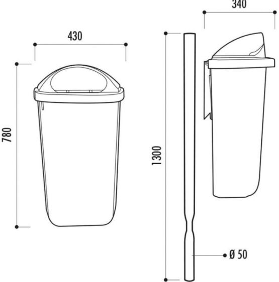 Poubelle de ville en plastique Xerios - produit présenté par NORMEQUIP