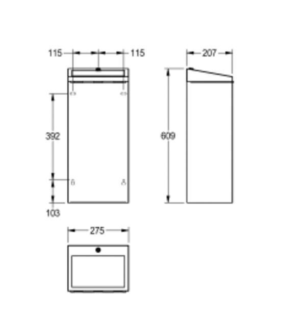  Poubelle en inox pour montage mural ou pour pose au sol | RODX605SL - KWC 