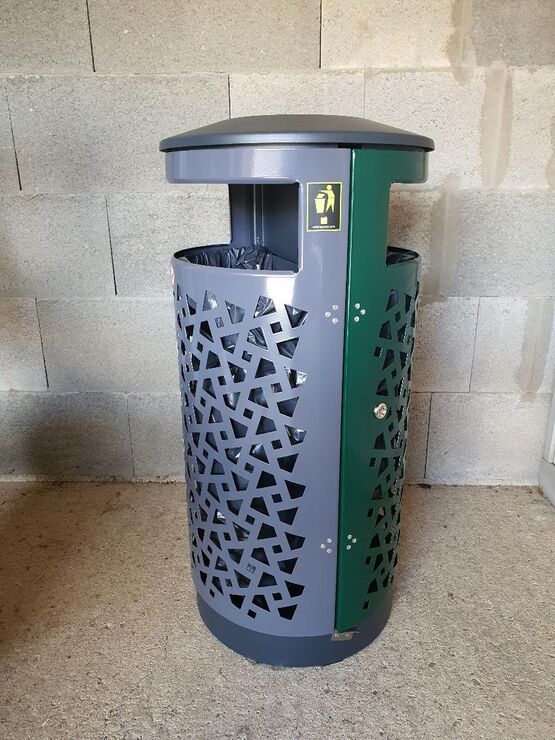 Poubelle urbaine avec design Vigipirate  | WELLINGTON TRI 2 FLUX  - produit présenté par URBANECO 42