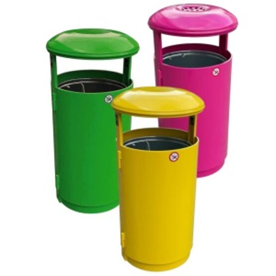 Poubelle urbaine avec protection antivandalisme pour le tri sélectif des déchets | CALIFORNIA TRI - produit présenté par URBANECO 42