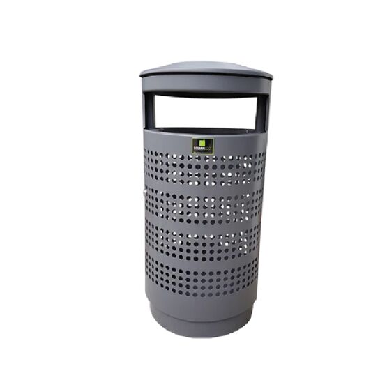 Poubelle urbaine cylindrique et intemporel pour gestion de déchets | AUSTRALIA PERFORÉE Vigipirate Design - produit présenté par URBANECO 42