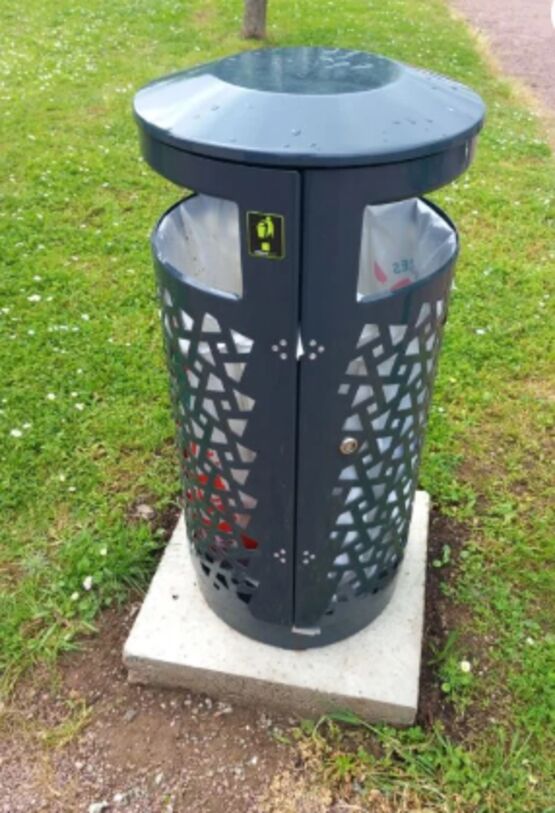 Poubelle urbaine de tri sélectif | WELLINGTON TRI 1 FLUX Vigipirate Design - produit présenté par URBANECO 42