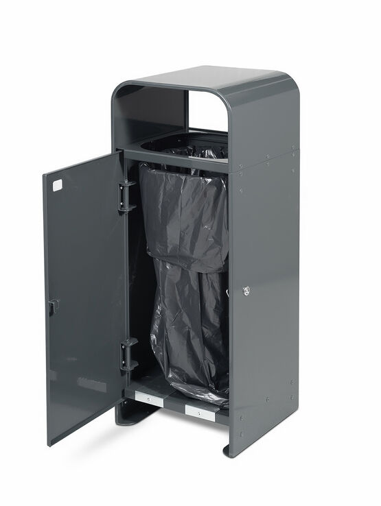 Poubelle urbaine en acier galvanisé renforcé | CHICAGO S 75 L &amp; XL 120 L  - produit présenté par URBANECO 42